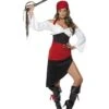 Sassy Pirate Wench Costume With Skirt, Black