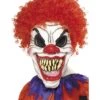 Scary Clown Mask, White & Red