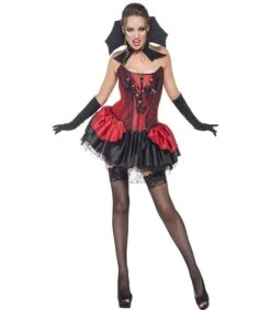 Seductive Vamp Costume, Red & Black