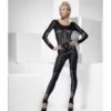 Skeleton Print Bodysuit, Black