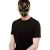 Stitch Face Mask, Green Neon Light Up, Black