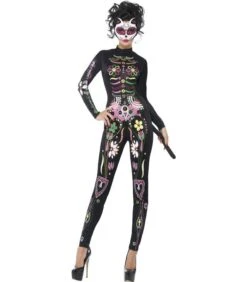 Sugar Skull Cat Costume, Black