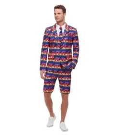 Sunset Flamingo Suit, Blue