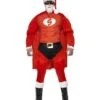 Super Fit Santa Costume & Beard, Red