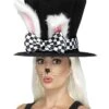 Tea Party March Hare Top Hat, Black & White