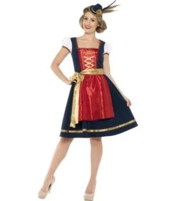 Deluxe Traditional Claudia Bavarian Costume, Red