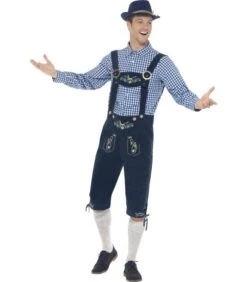 Deluxe Traditional Rutger Bavarian Costume, Blue