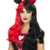 Two Tone Cosplay Wig, Red & Black