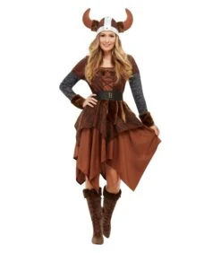 Viking Barbarian Queen Costume, Brown