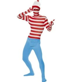 Where's Wally? Second Skin Costume, Red & White