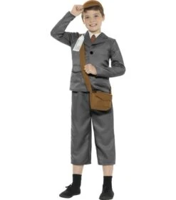 WW2 Evacuee Boy Costume, Grey