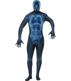 X Ray Costume, Second Skin Suit, Blue & Black