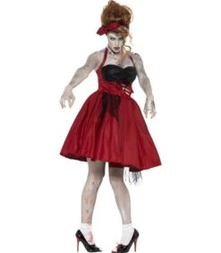 Zombie 50s Rockabilly Costume, Red