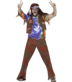 Zombie 60s Hippie Costume, Multi-Coloured