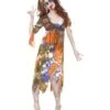 Zombie 60s Hippie Lady Costume, Multi-Coloured