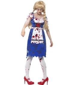 Zombie Bavarian Female Costume, Blue