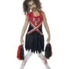 Zombie Cheerleader Costume, Red & Black