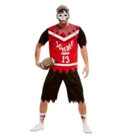 Zombie Footballer Costume, Red