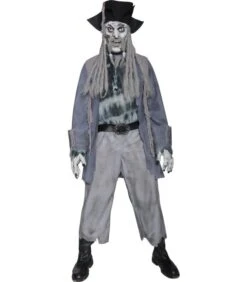 Deluxe Zombie Ghost Pirate Costume, Top, Trousers,
