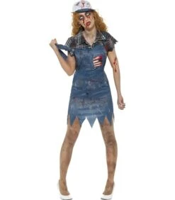 Zombie Hillbilly Costume, Female, Blue