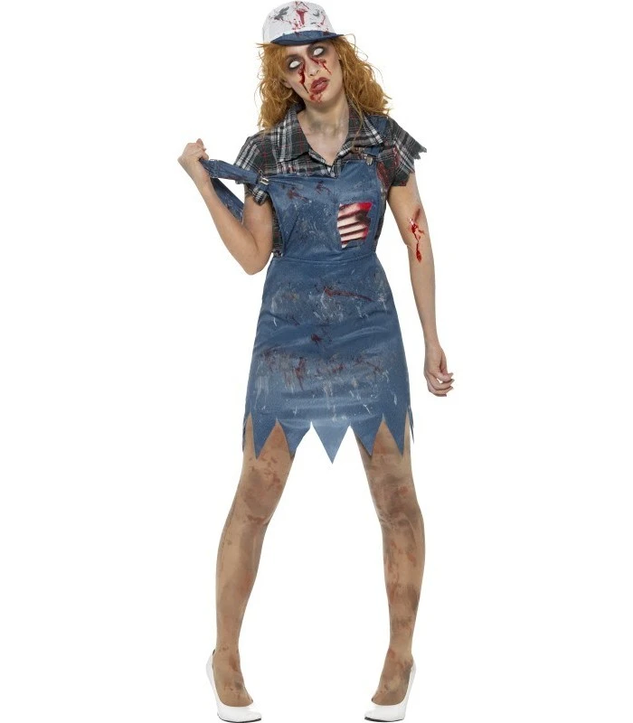 Zombie Hillbilly Costume, Female, Blue 1 Zombie Hillbilly Costume, Female, Blue