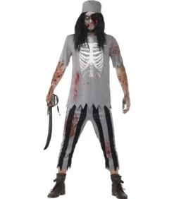 Zombie Pirate Costume, Grey