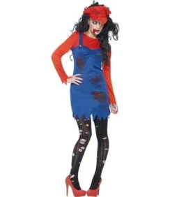 Zombie Plumber Female Costume, Red