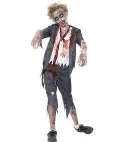 Zombie School Boy Costume, Grey